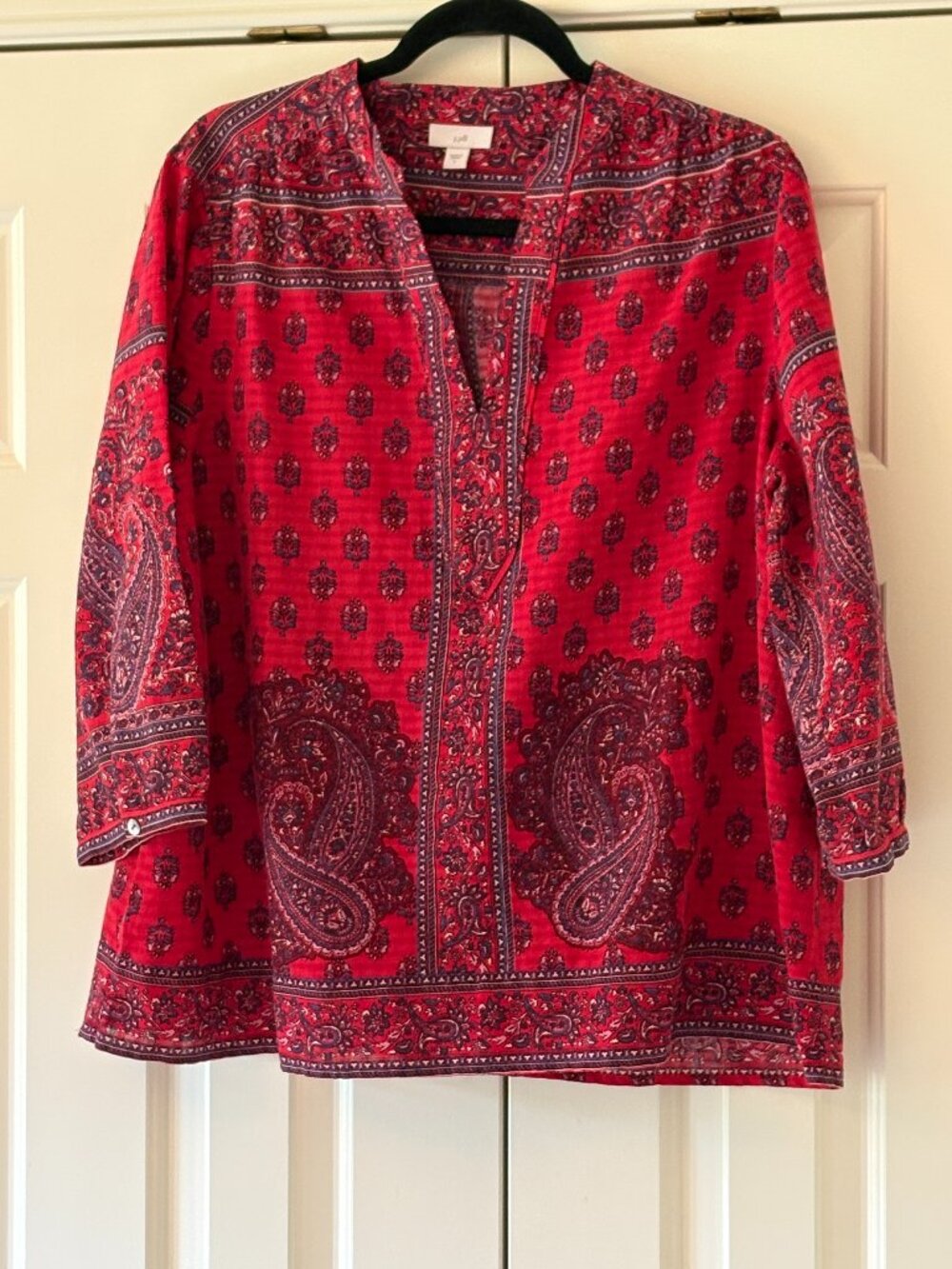 NWOT J. Jill Free-Spirit Paisley Popover Sz L